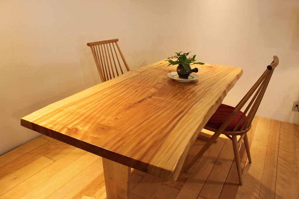 1800栃一枚板テーブル | Table | Products | マルカ木工