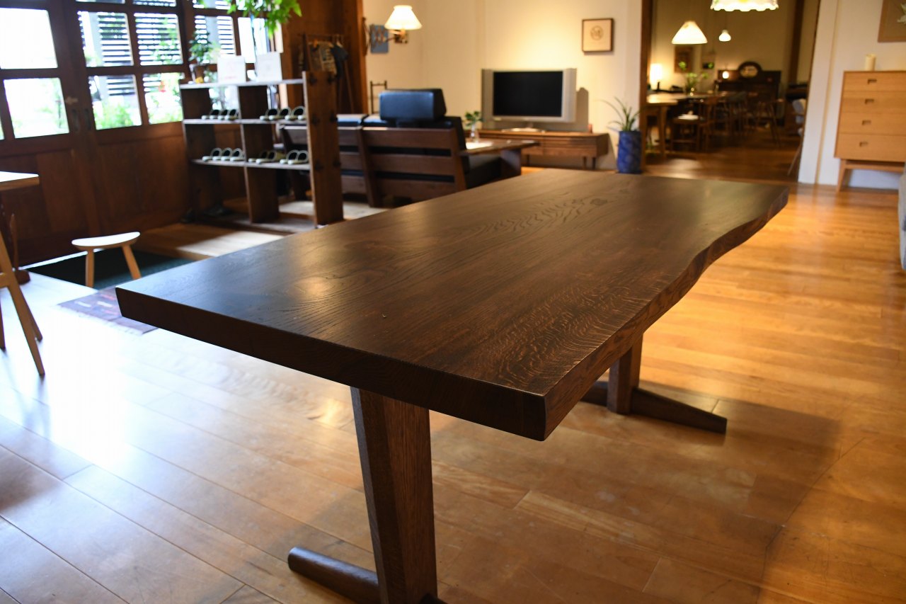 水楢1600一枚板テーブル | Table | Products | マルカ木工